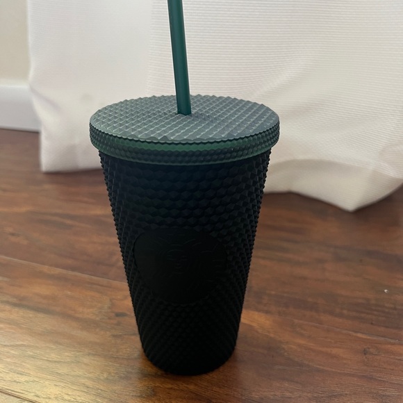 Frosted Dark green studded small Starbucks cup - Picture 2 of 2